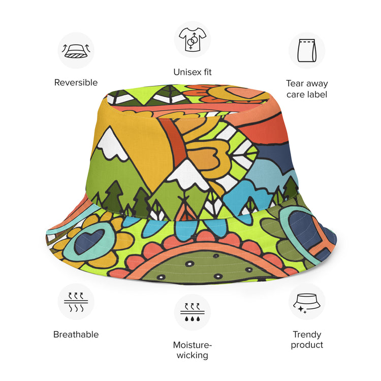 "Oceans & Mountains" Reversible bucket hat