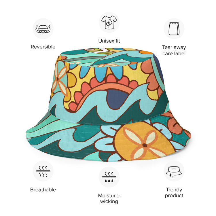 "Oceans & Mountains" Reversible bucket hat