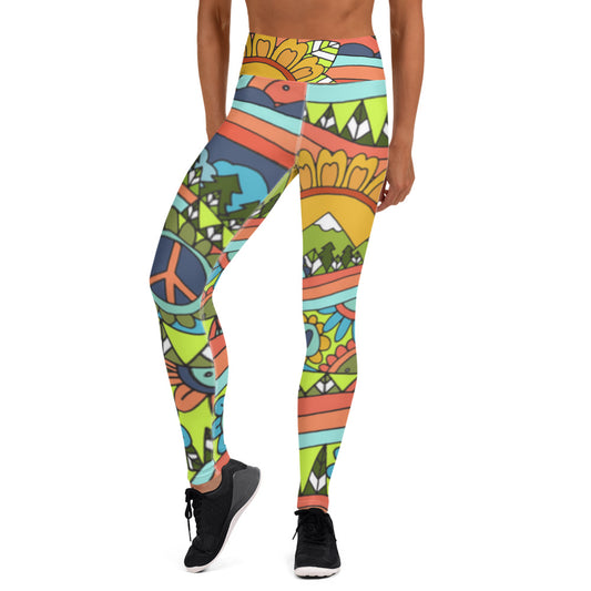 "Hippie Chick" Yoga Leggings